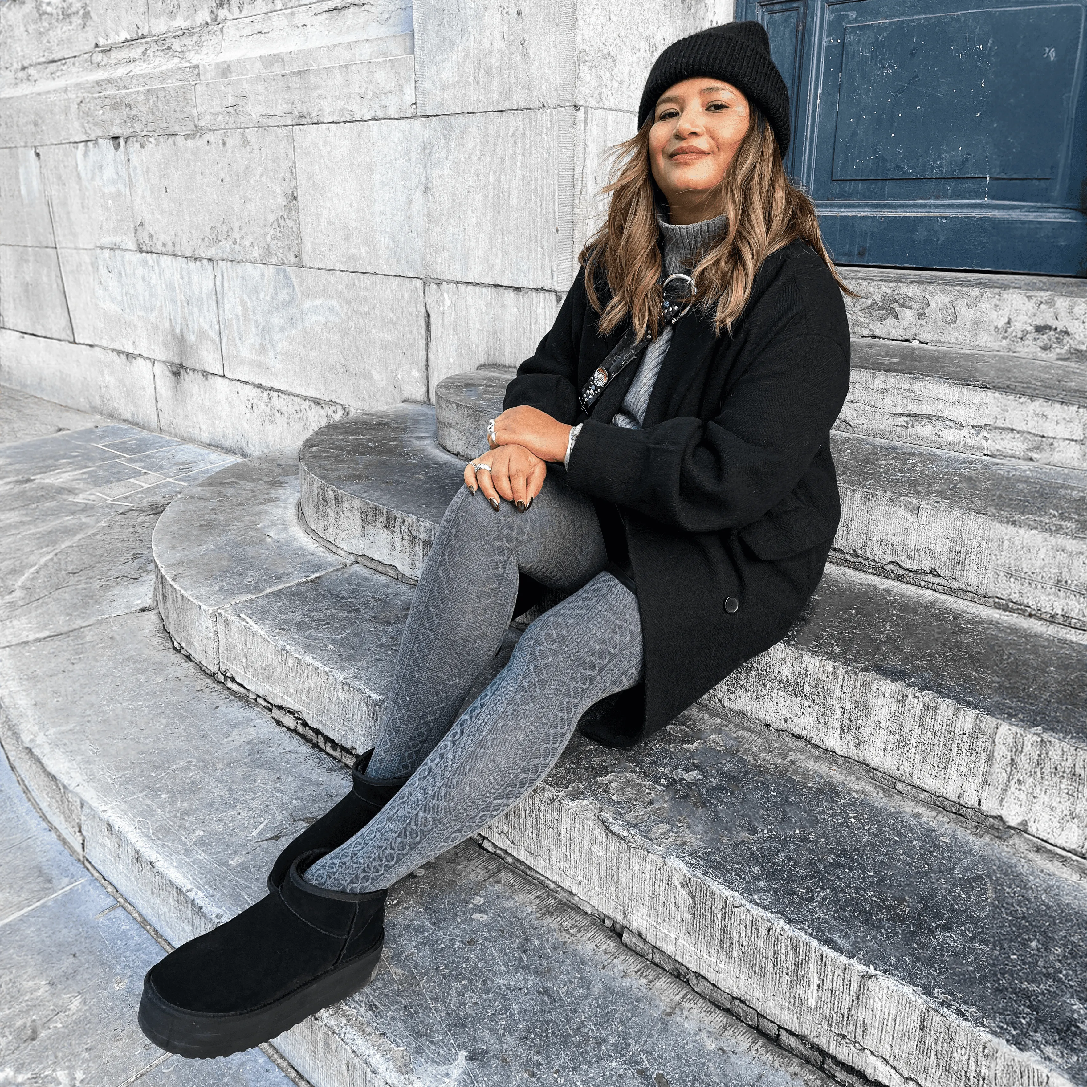 Grannies Merino Wool Tights - Slate