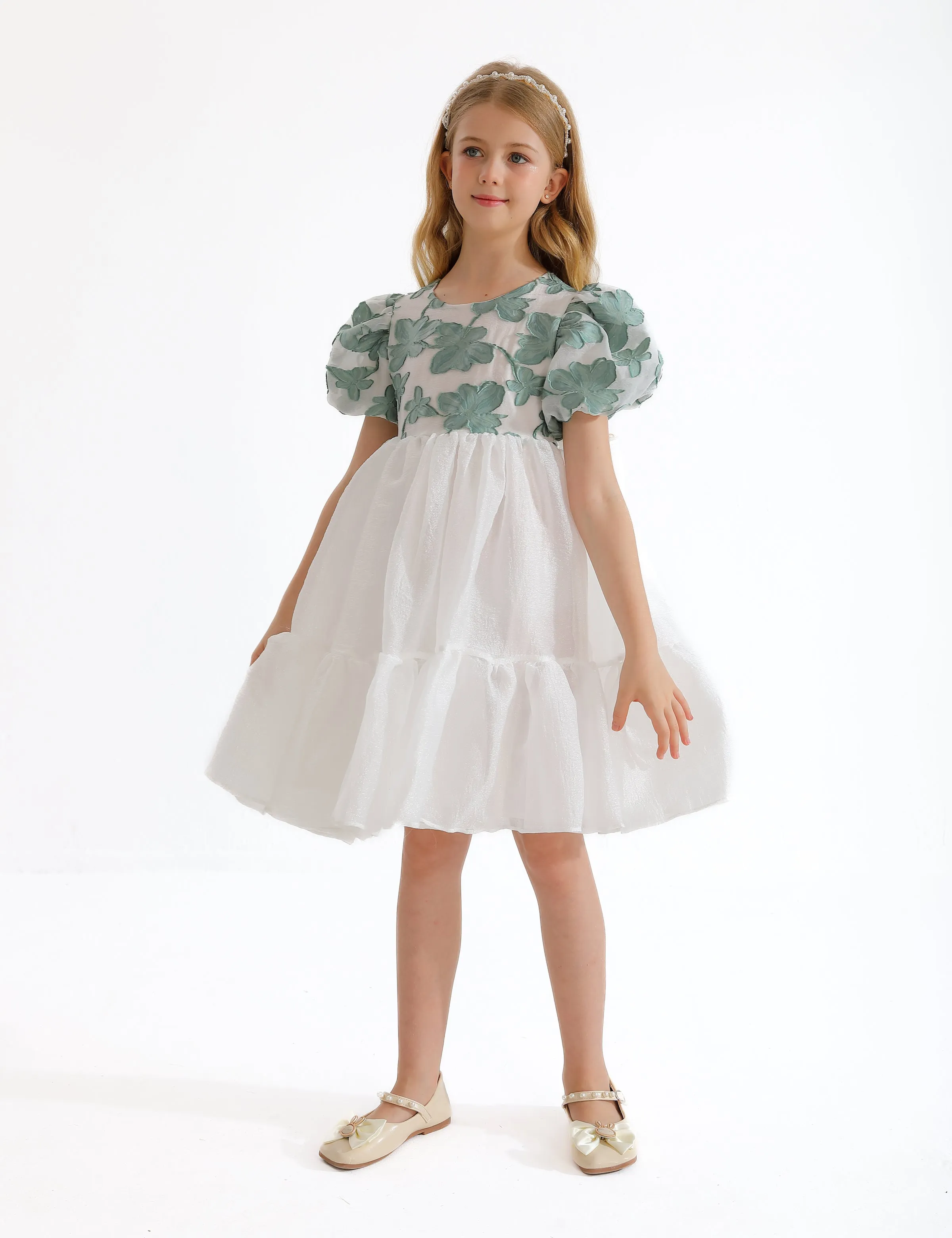 Green Winona Floral Teacup Dress