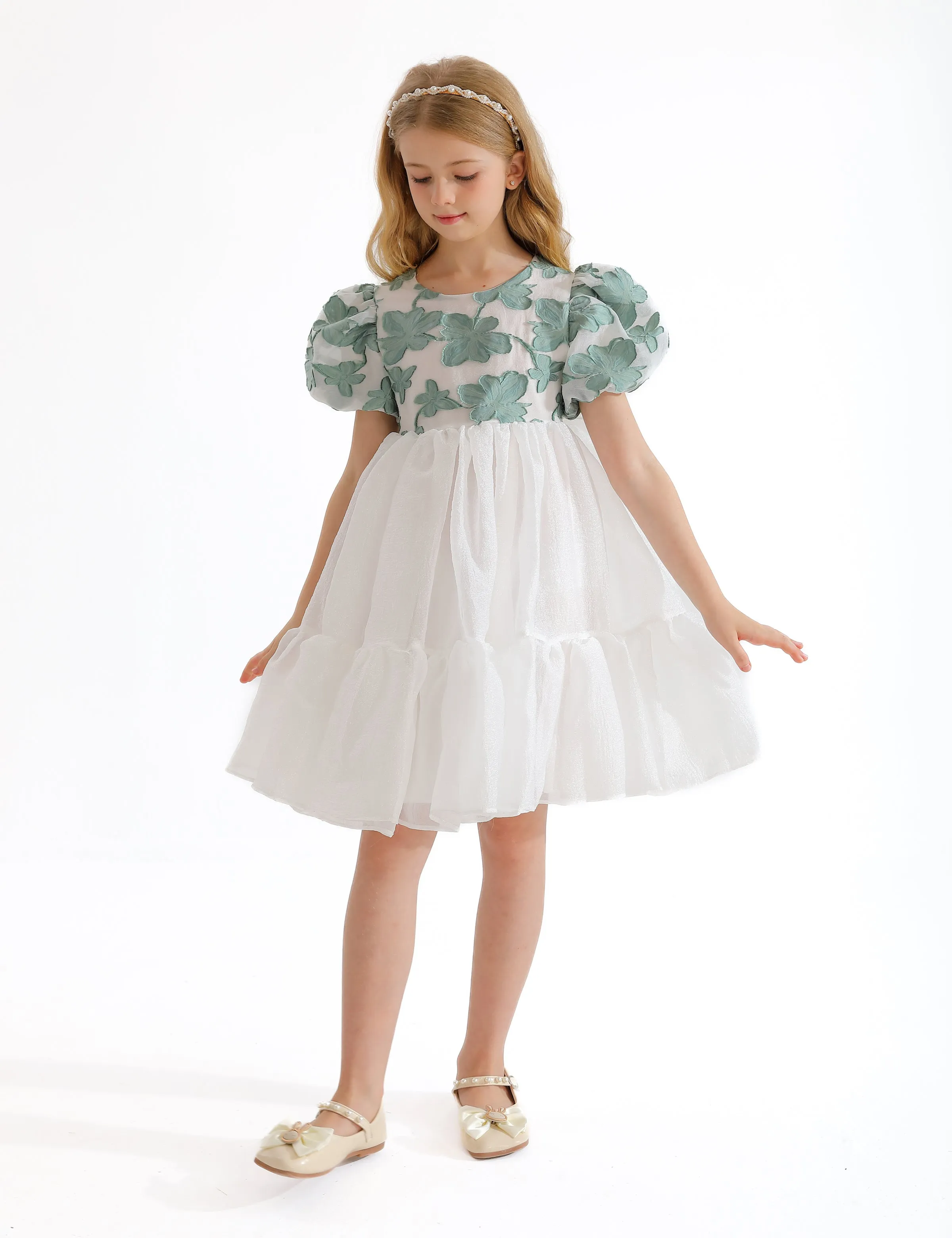 Green Winona Floral Teacup Dress