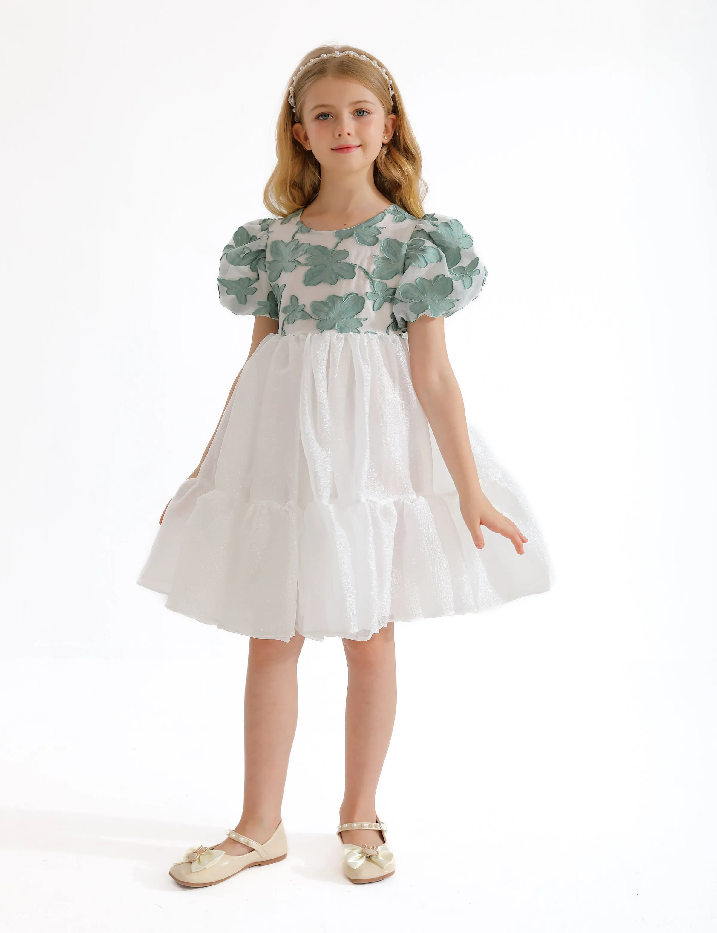 Green Winona Floral Teacup Dress