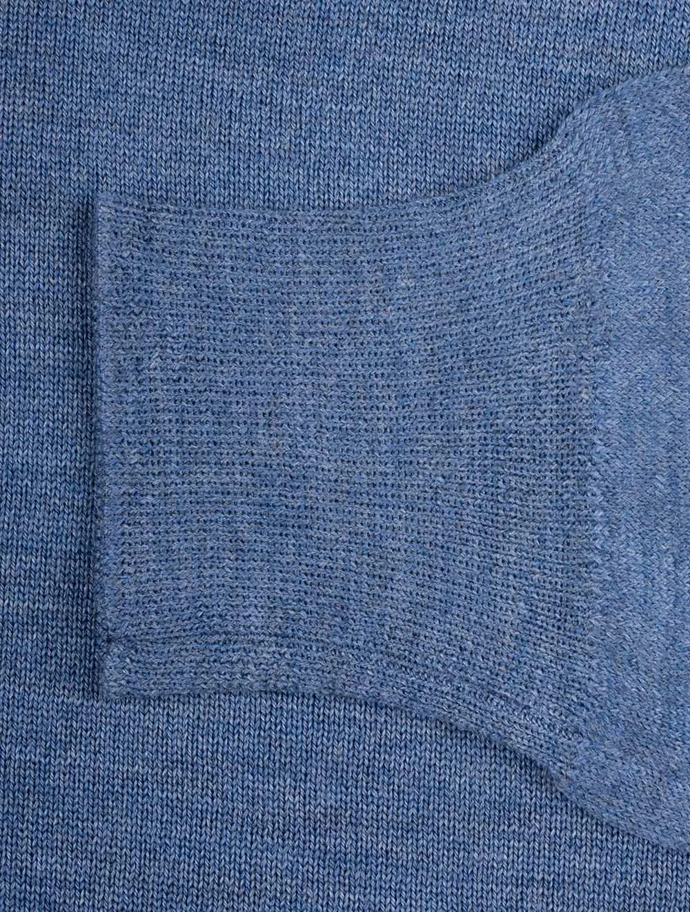 Half Zip Mock Neck Jumper Blue