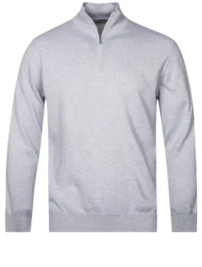 Half Zip Mock Neck Jumper Grey Chiaro