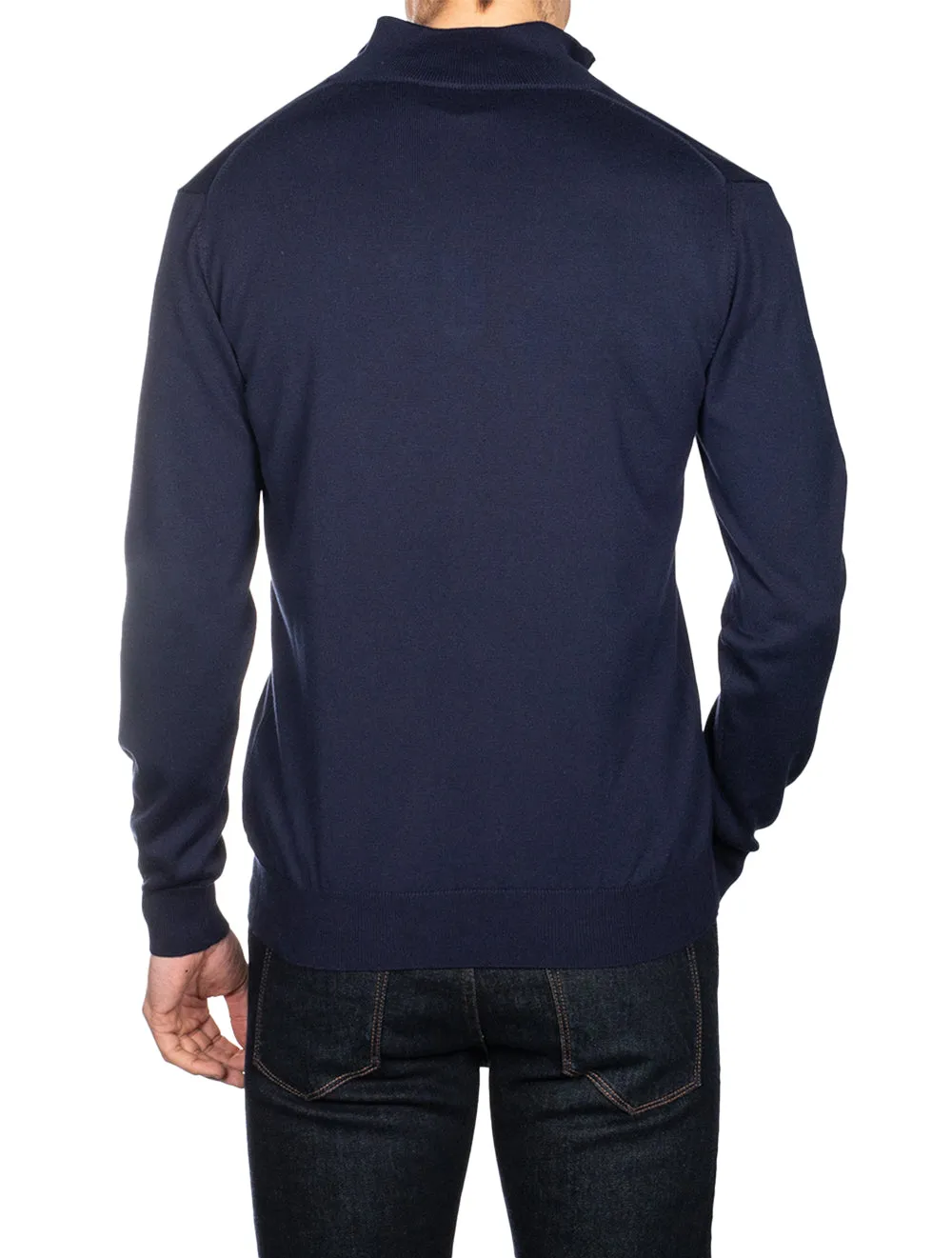 Half Zip Mock Neck Jumper Navy