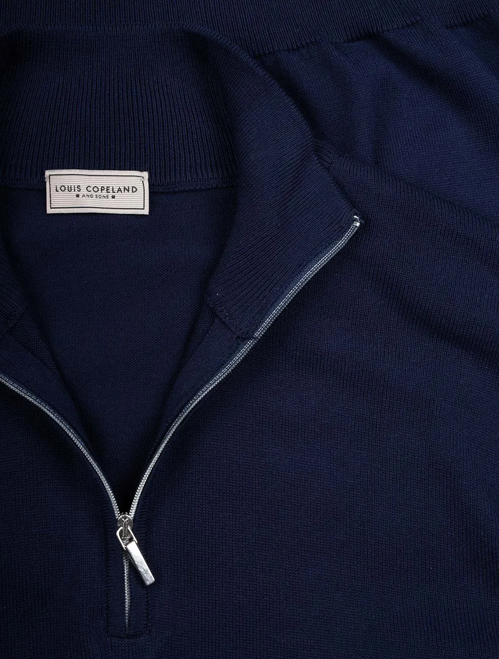 Half Zip Mock Neck Jumper Navy