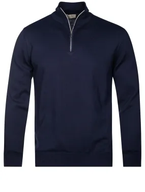 Half Zip Mock Neck Jumper Navy