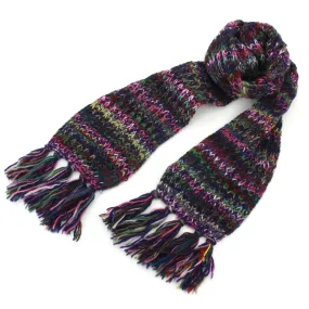 Hand Knitted Wool Scarf - SD Purple Mix