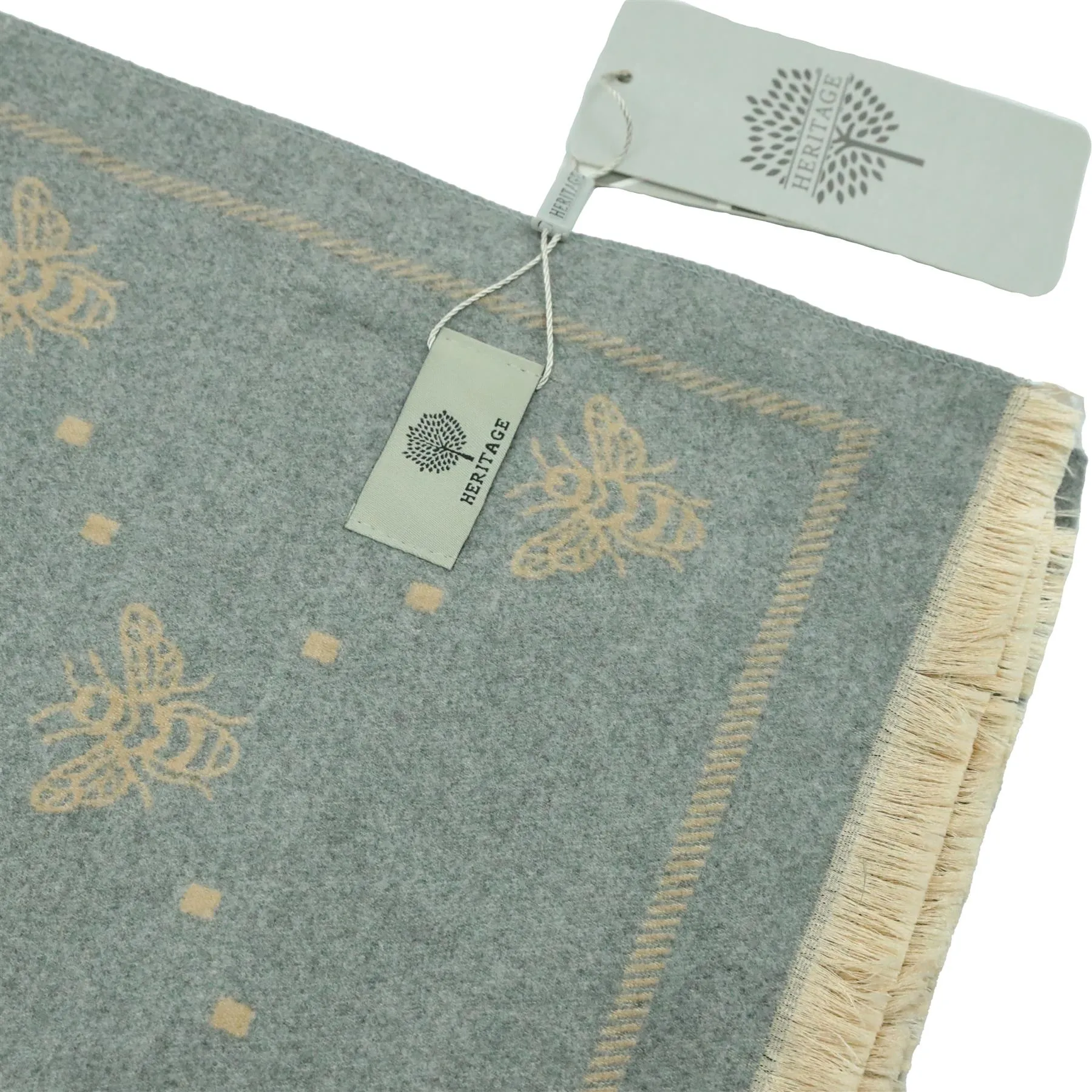 Heritage Warm Cashmere Pashmina Soft Feel Scarves - Bee with Dots