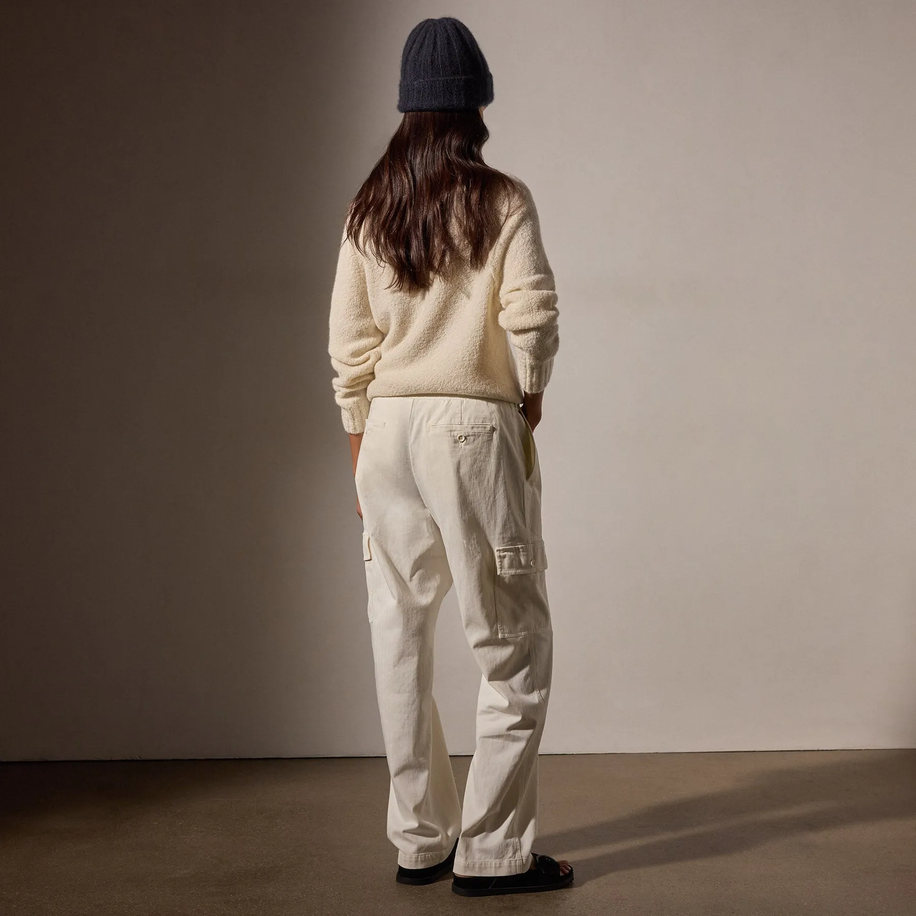 Herringbone Utilty Pant - Ivory Pigment