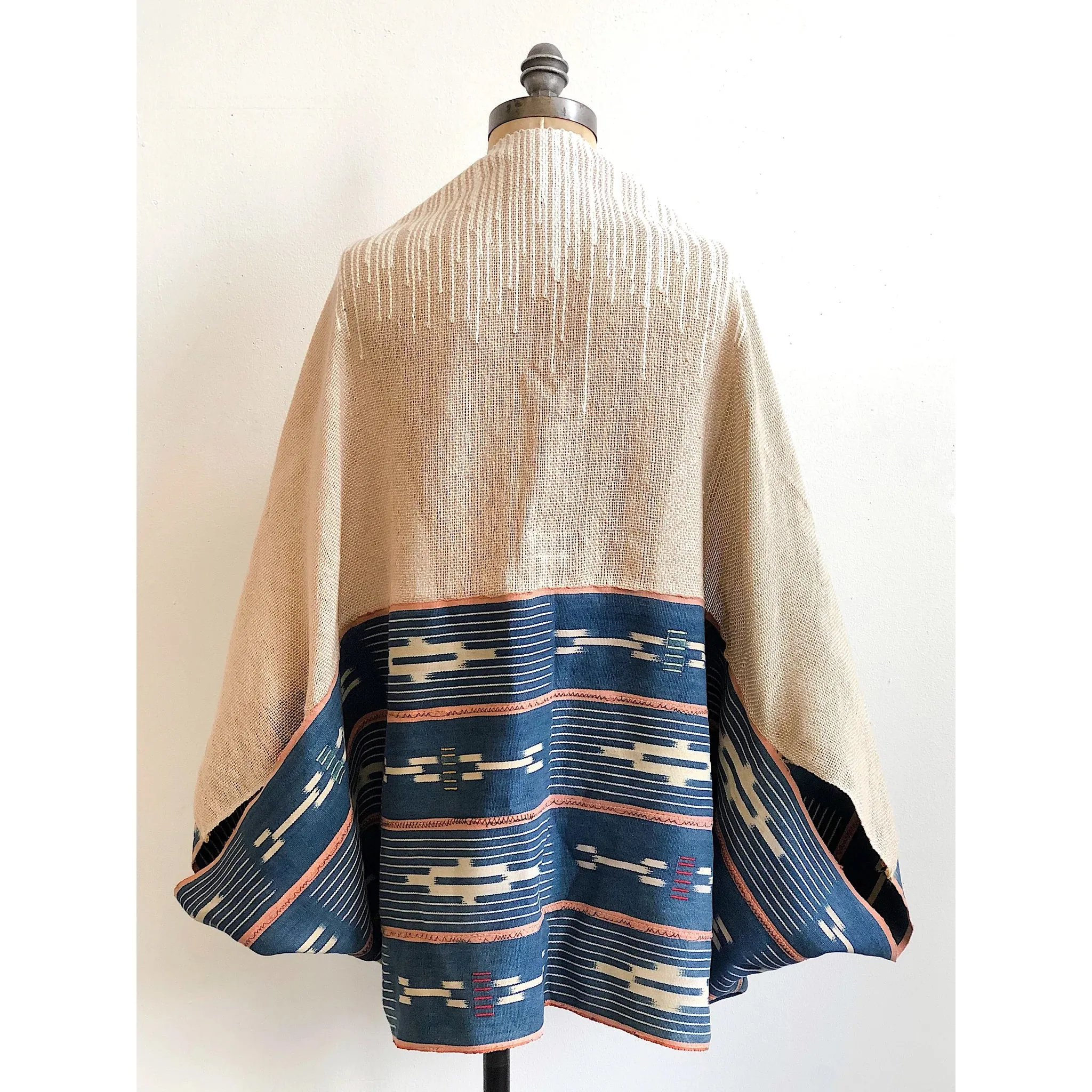 Hideaway Mantle Cardigan Beige Indigo Short