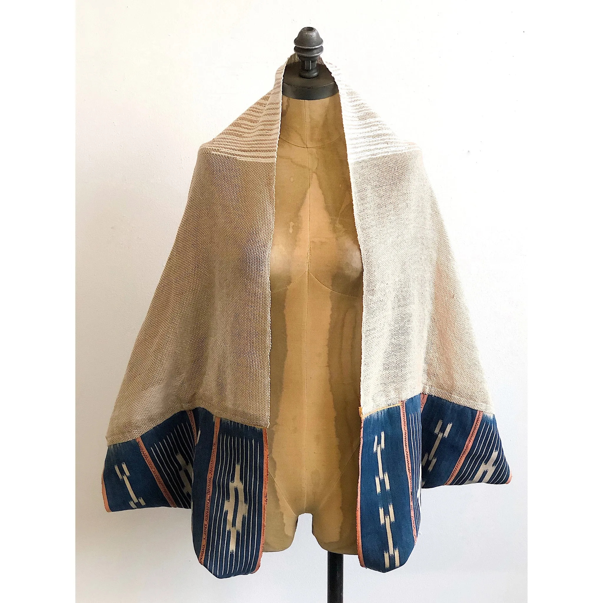 Hideaway Mantle Cardigan Beige Indigo Short