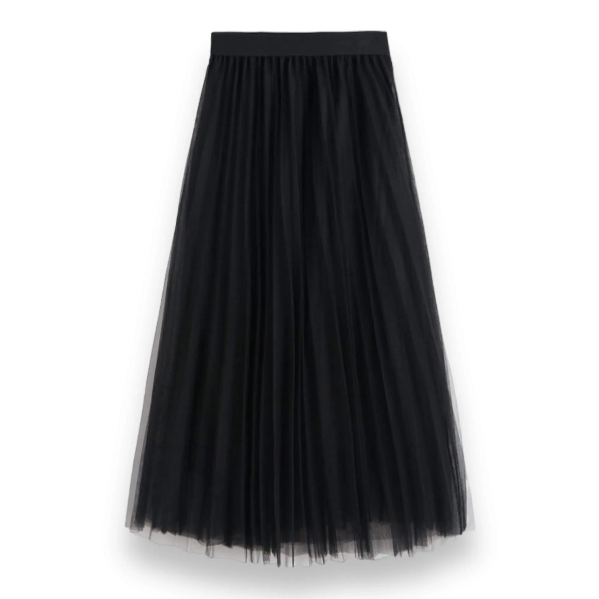 High Waist Multi Layer Tulle Midi Skirt