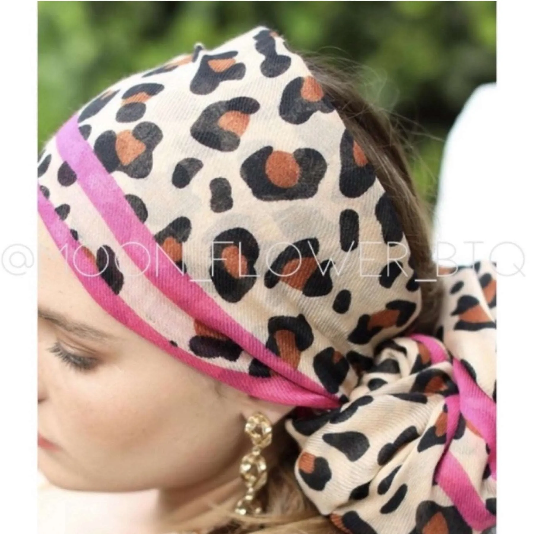 Hot Pink Leopard Scarf Sarong Cover up