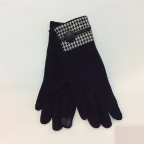 Houndstooth plaid cuff glove