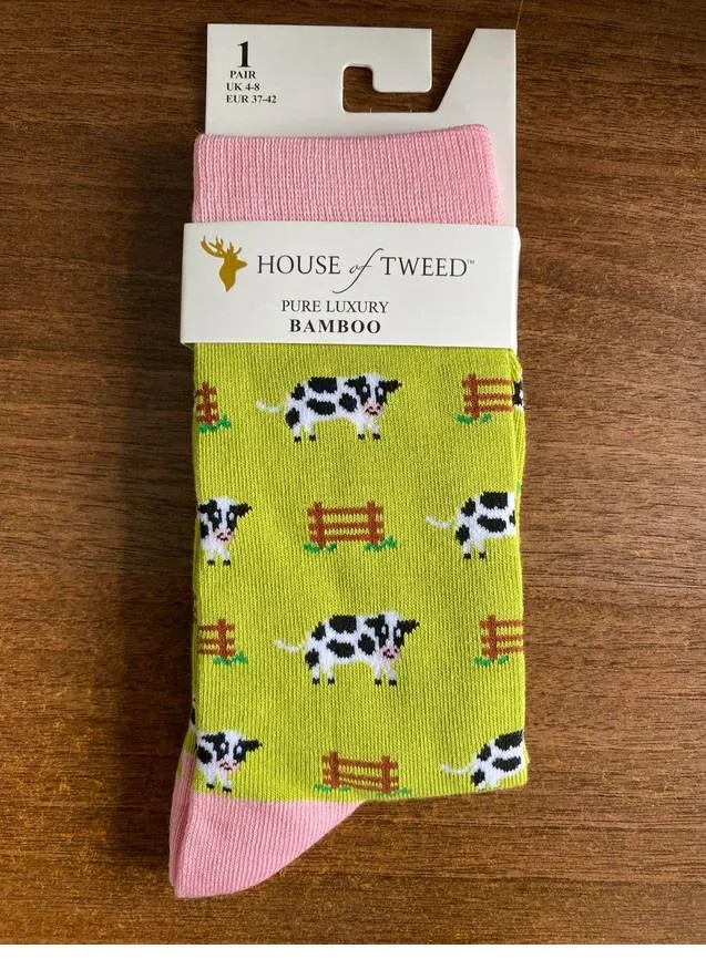 House of Tweed Pure Luxury Women's Bamboo Socks - Animal Pattern Collection