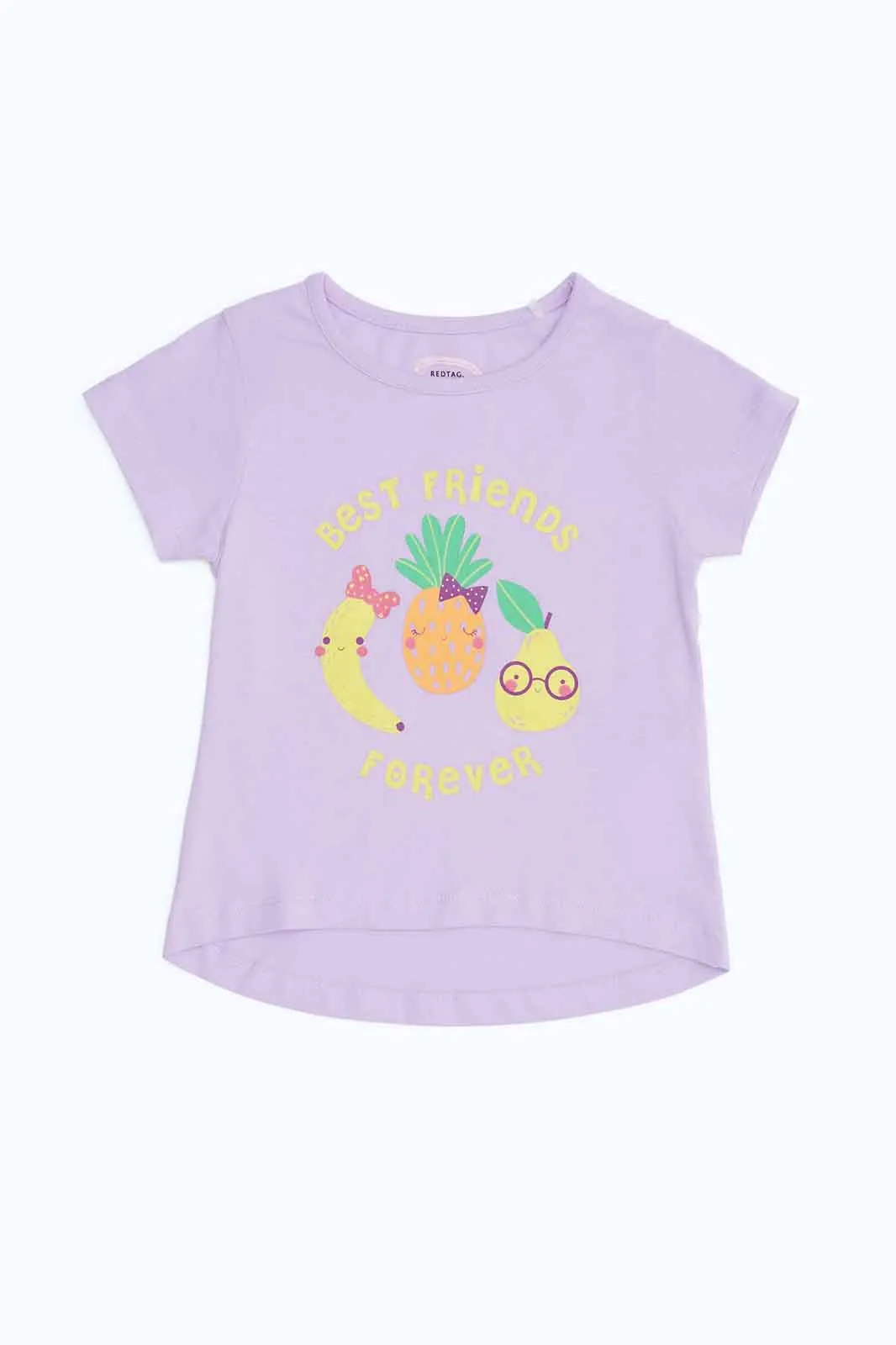 Infant Girls Lilac Fruits Print T-Shirt