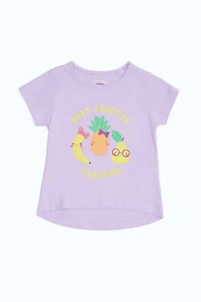 Infant Girls Lilac Fruits Print T-Shirt