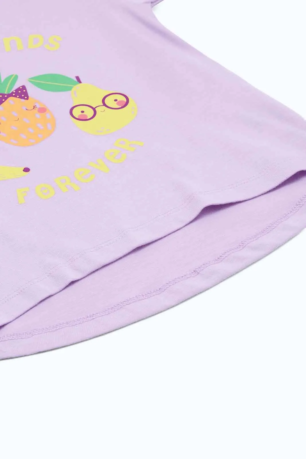 Infant Girls Lilac Fruits Print T-Shirt