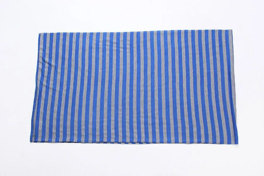 Infinity Loop Cotton and Viscose Scarf Blue Color Stripes Print LOOP002