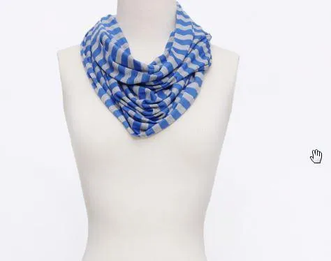 Infinity Loop Cotton and Viscose Scarf Blue Color Stripes Print LOOP002