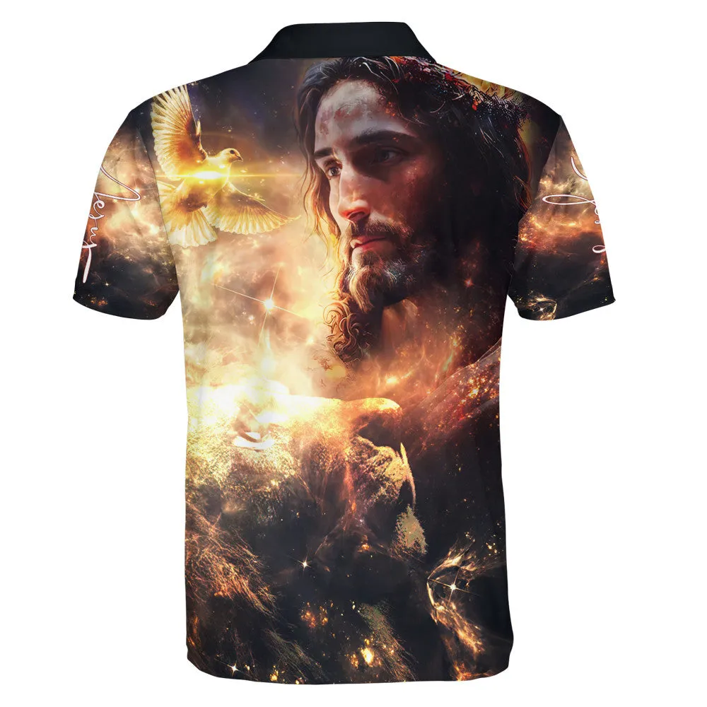 Jesus Lion And Dove Polo Shirt - Christian Shirts & Shorts