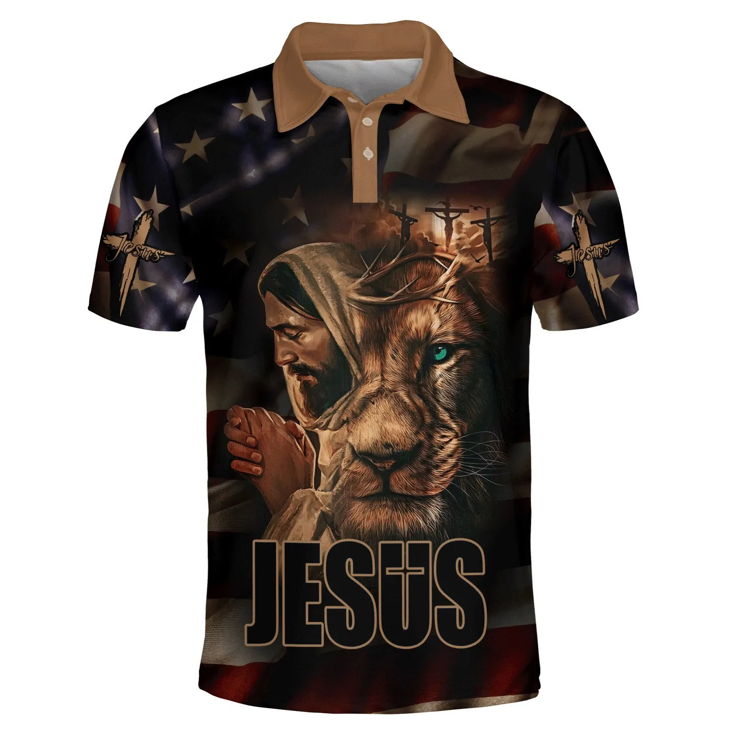 Jesus Pray Polo Shirt - Christian Shirts & Shorts