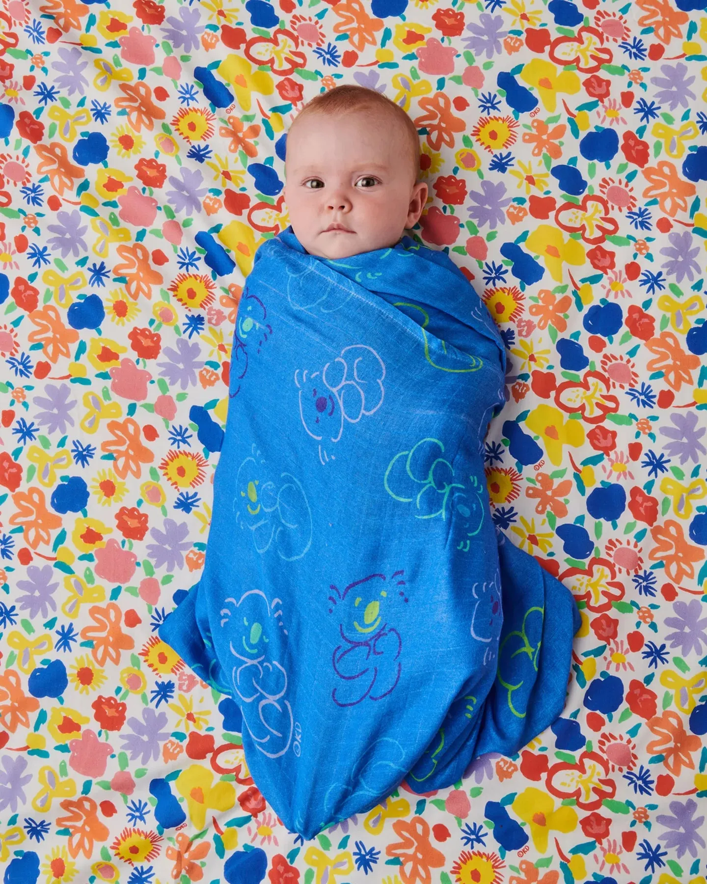 Kip & Co x Ken Done Koala Cuddles Blue Bamboo Swaddle