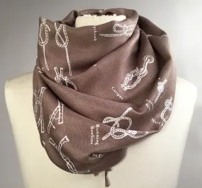 Knot Tying Diagram scarf. Boy Scout Knots pashmina.