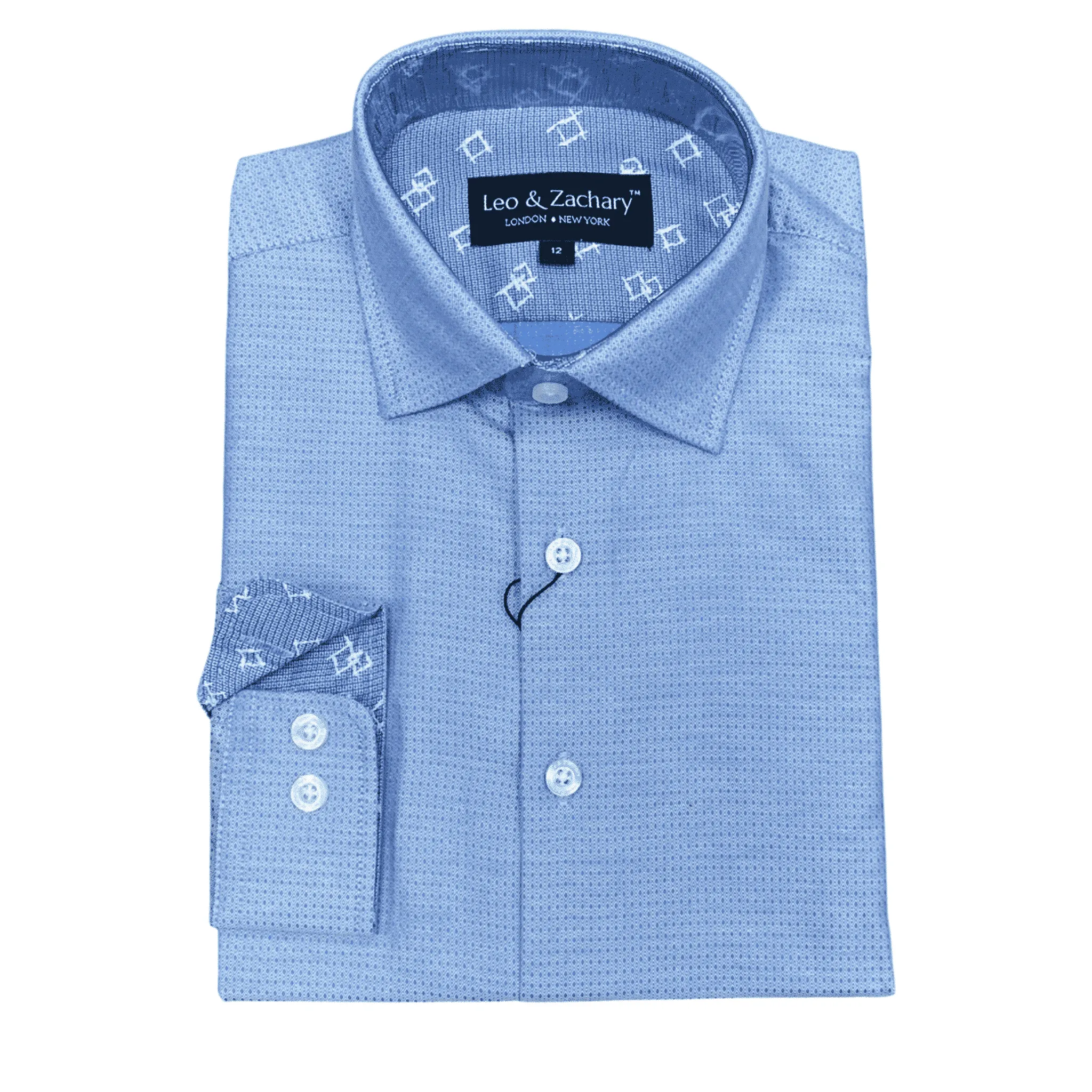 LEO & ZACHARY: 4 Way Stretch Dress Shirt- Blue