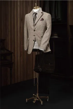 Light Brown Herringbone Tweed Jacket / Plus Green Herringbone Trousers Style No DAV6710-DAV9908