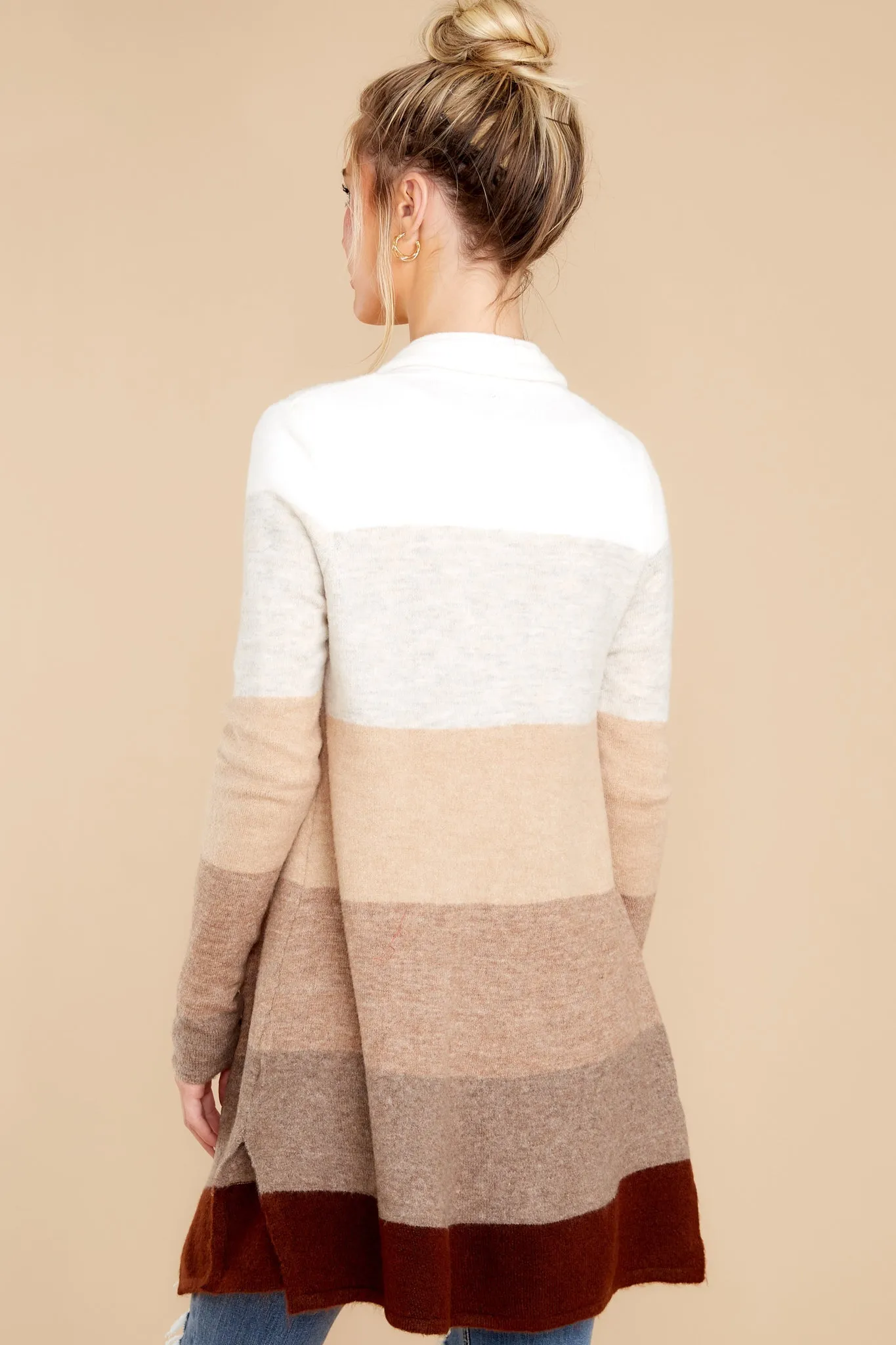 Line Leader Mocha Colorblock Cardigan