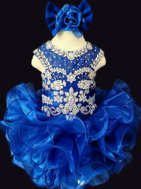 Little Princess/Baby Girl  Royal Blue Glitz Cupcake Pageant Dress