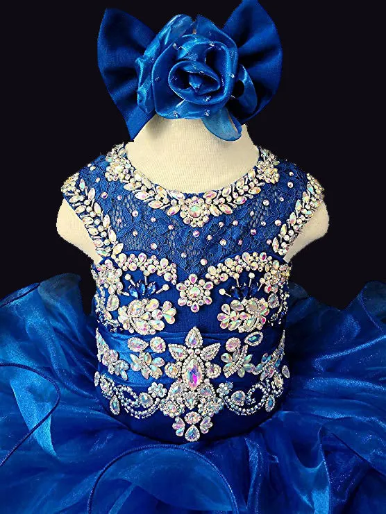 Little Princess/Baby Girl  Royal Blue Glitz Cupcake Pageant Dress