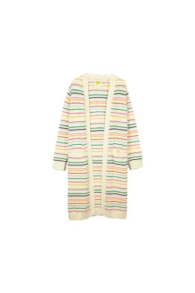 London Super Long Cardigan Beach Stripes