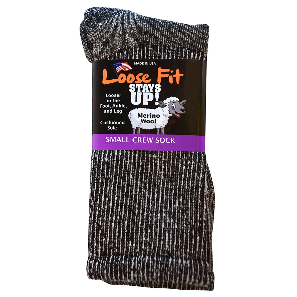 Loose Fit Stays Up Marled Merino Wool Socks