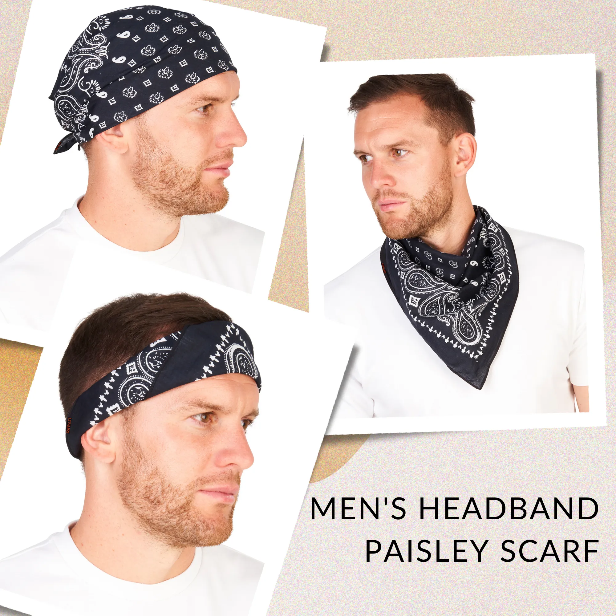 Lovarzi's Paisley Bandana - 100% Cotton, Unisex Fashion Accessory for Style and Comfort