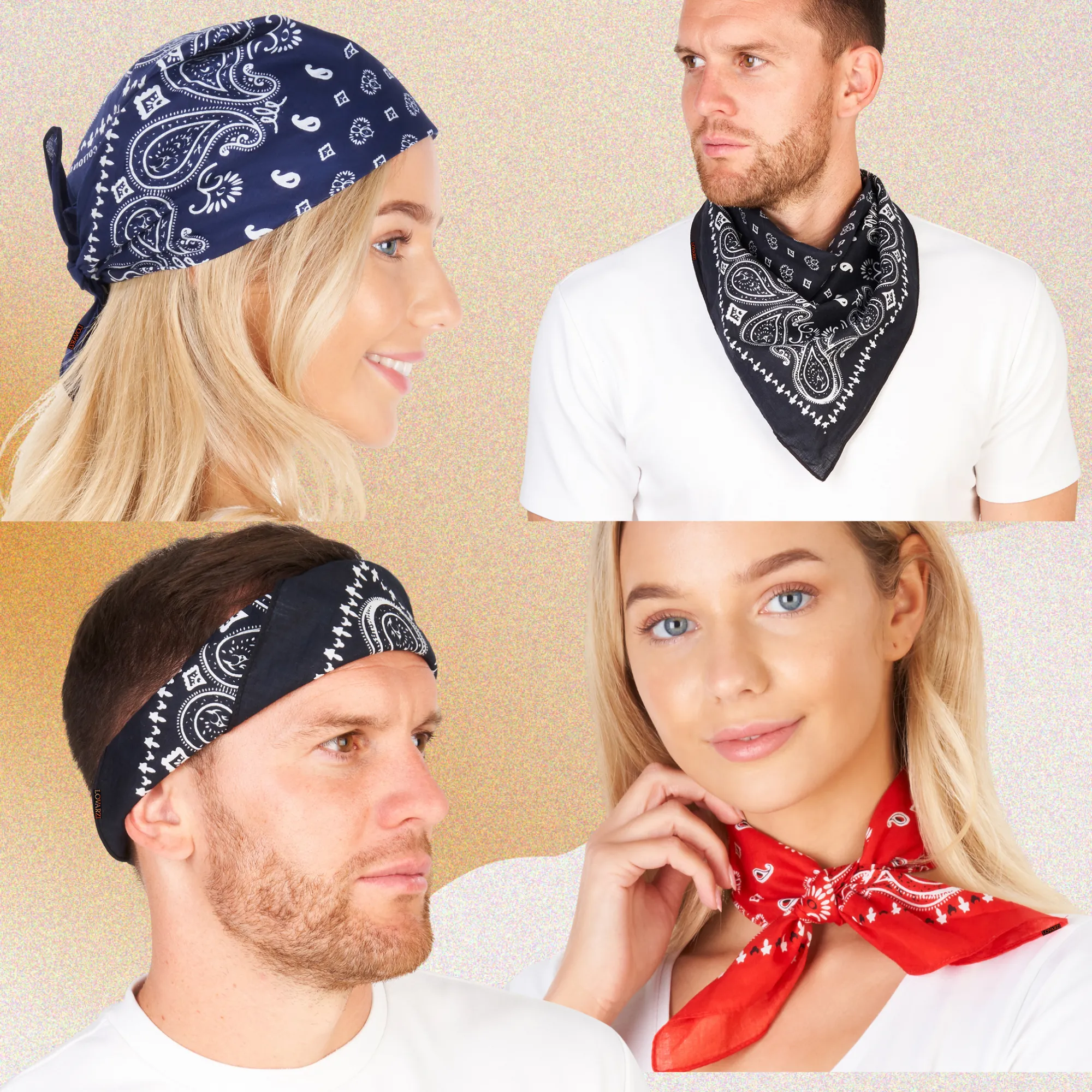 Lovarzi's Paisley Bandana - 100% Cotton, Unisex Fashion Accessory for Style and Comfort