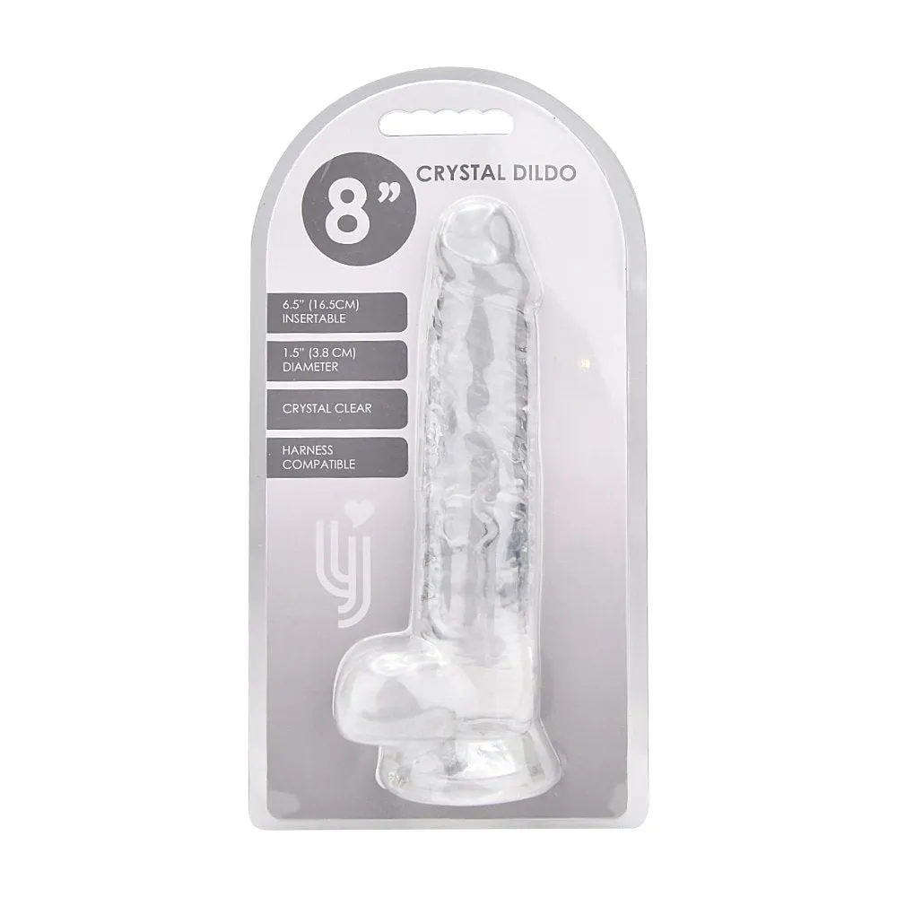 Loving Joy 8 Inch Dildo with Balls Clear