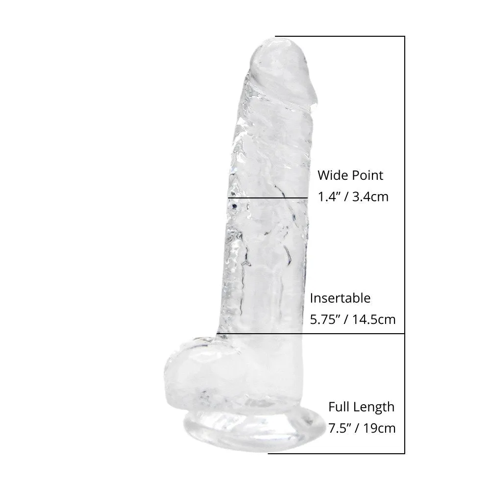 Loving Joy 8 Inch Dildo with Balls Clear