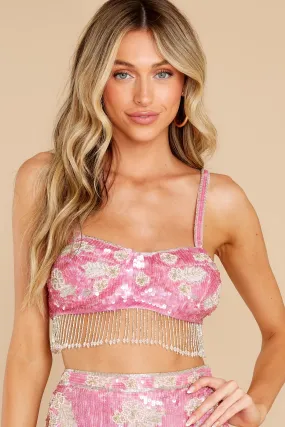 Maeva Raspberry Sparkle Crop Top