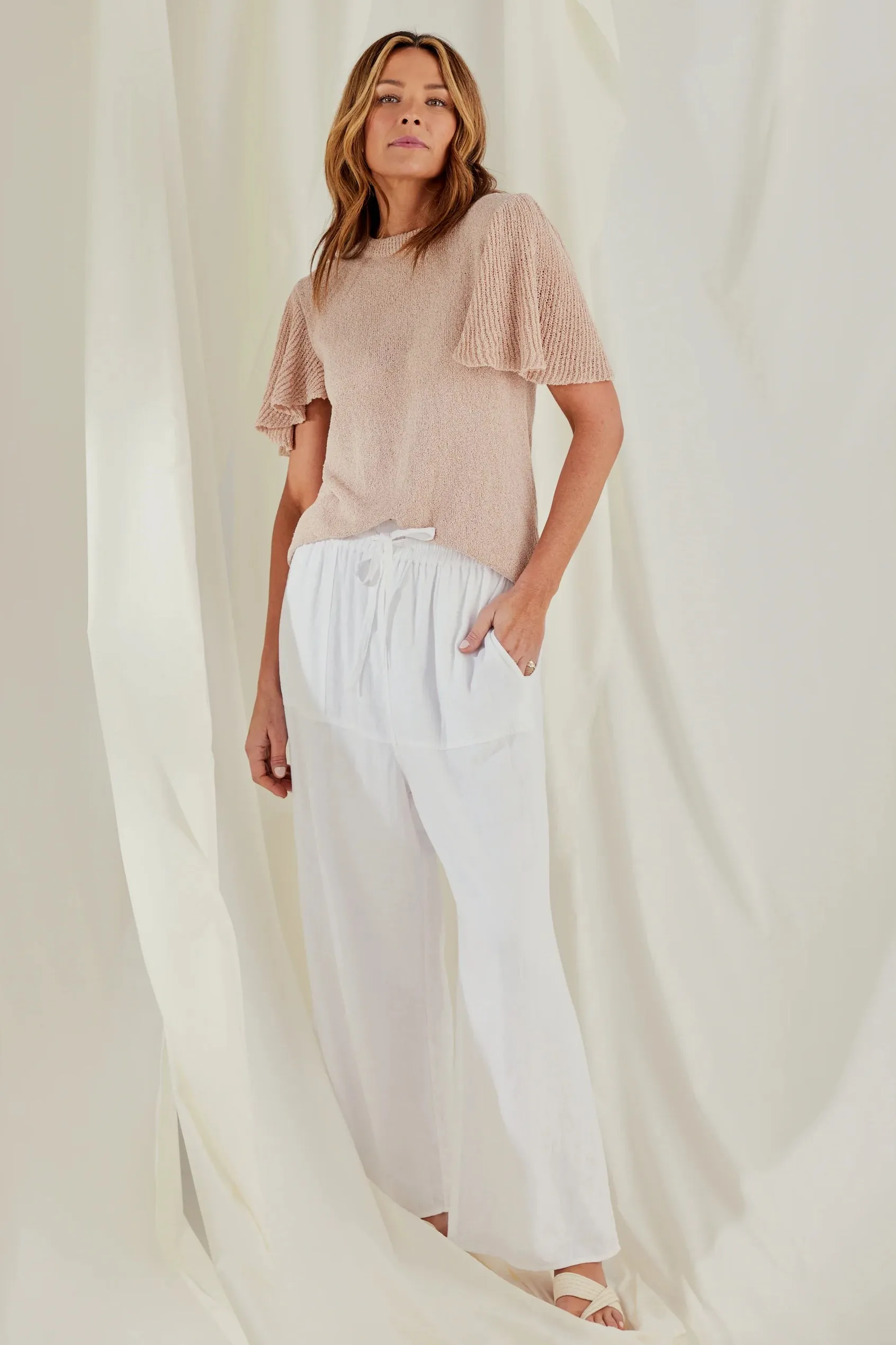 Manderly Knit Top in Oat Marle