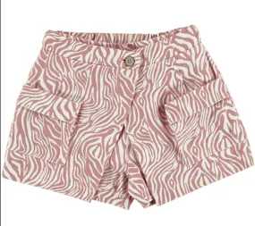 Mayoral Girls Pink & Cream Leopard Striped SKORT / Shorts