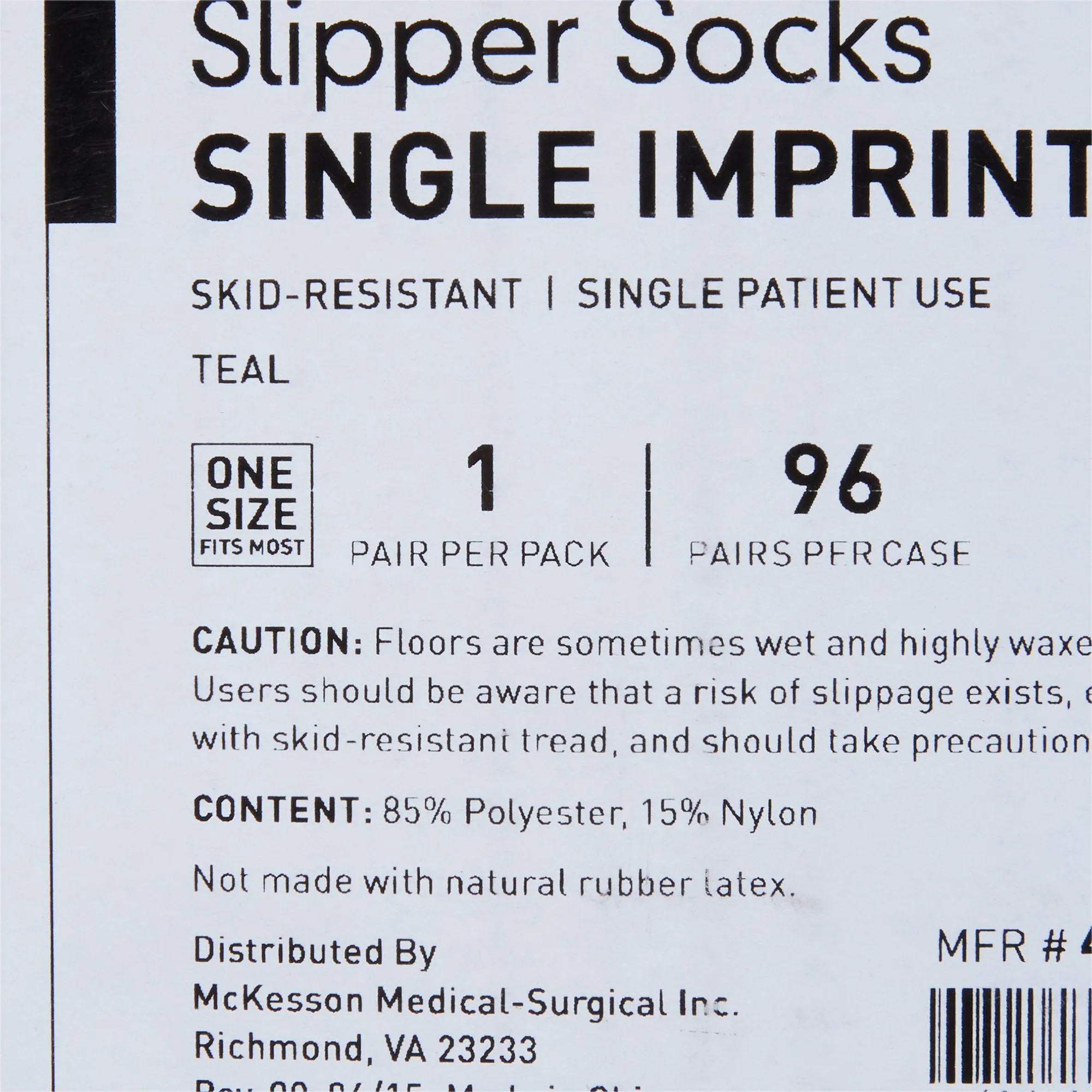 McKesson Paw Prints Slipper Socks, Aqua, One Size Fits Most