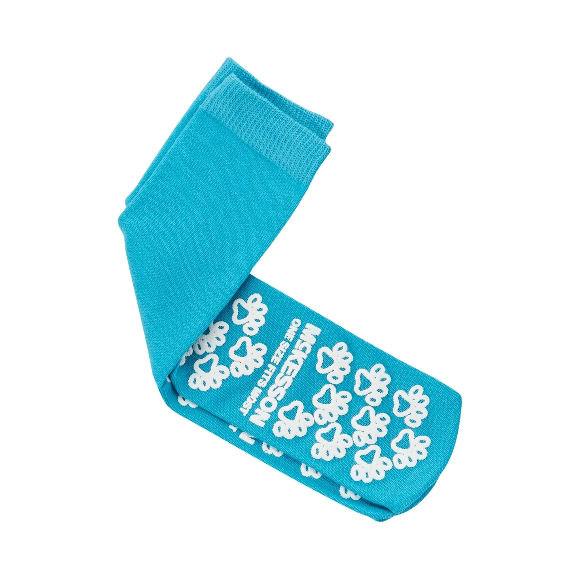 McKesson Paw Prints Slipper Socks, Aqua, One Size Fits Most