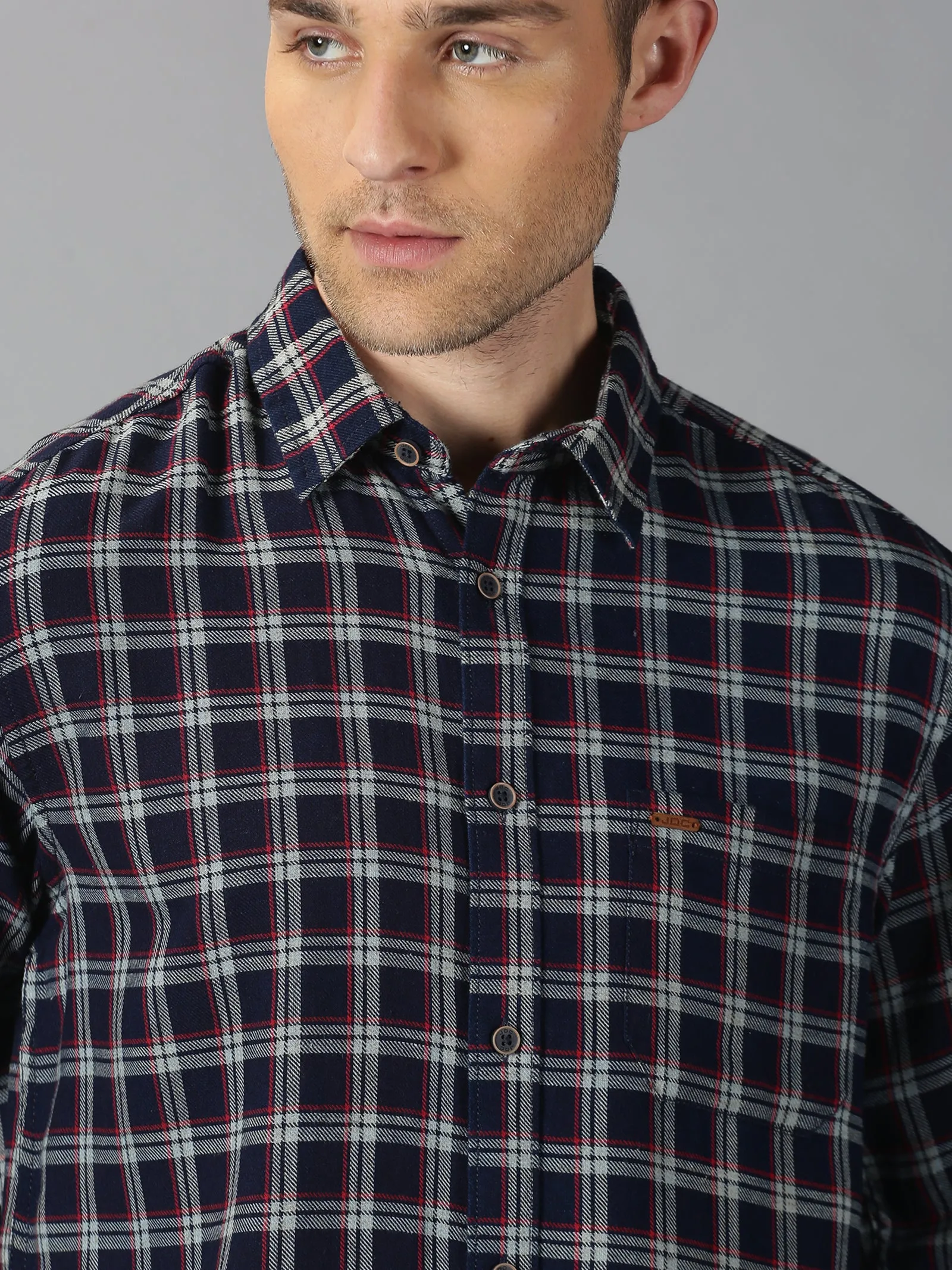 MEN'S BLACK CHECKS SLIM FIT SHIRT