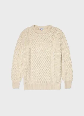 Men's Cable Knit Jumper in Ecru