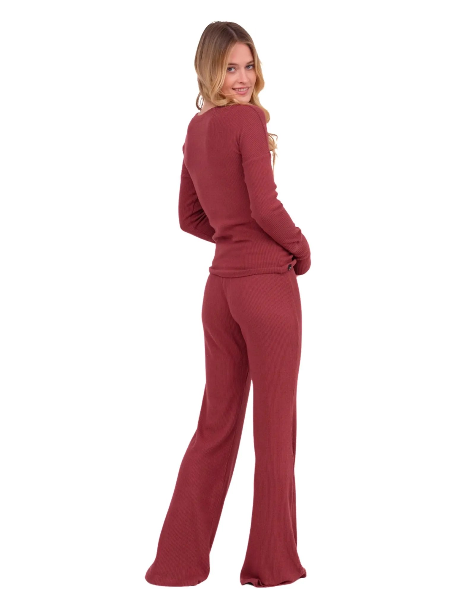 Merlot Ribbed Lounge Pant