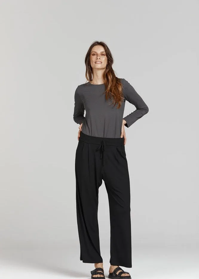 Miley Relaxed-Fit Bamboo Pant - Black