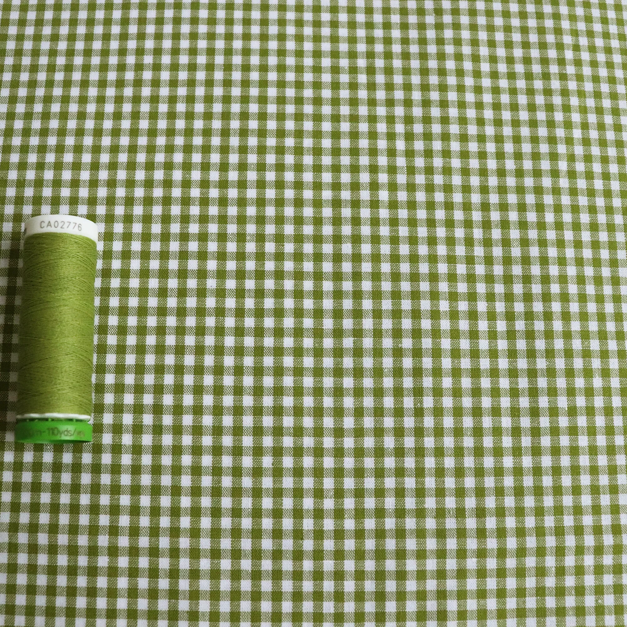 Mini Gingham Yarn Dyed Cotton - Green - END OF BOLT 130cm