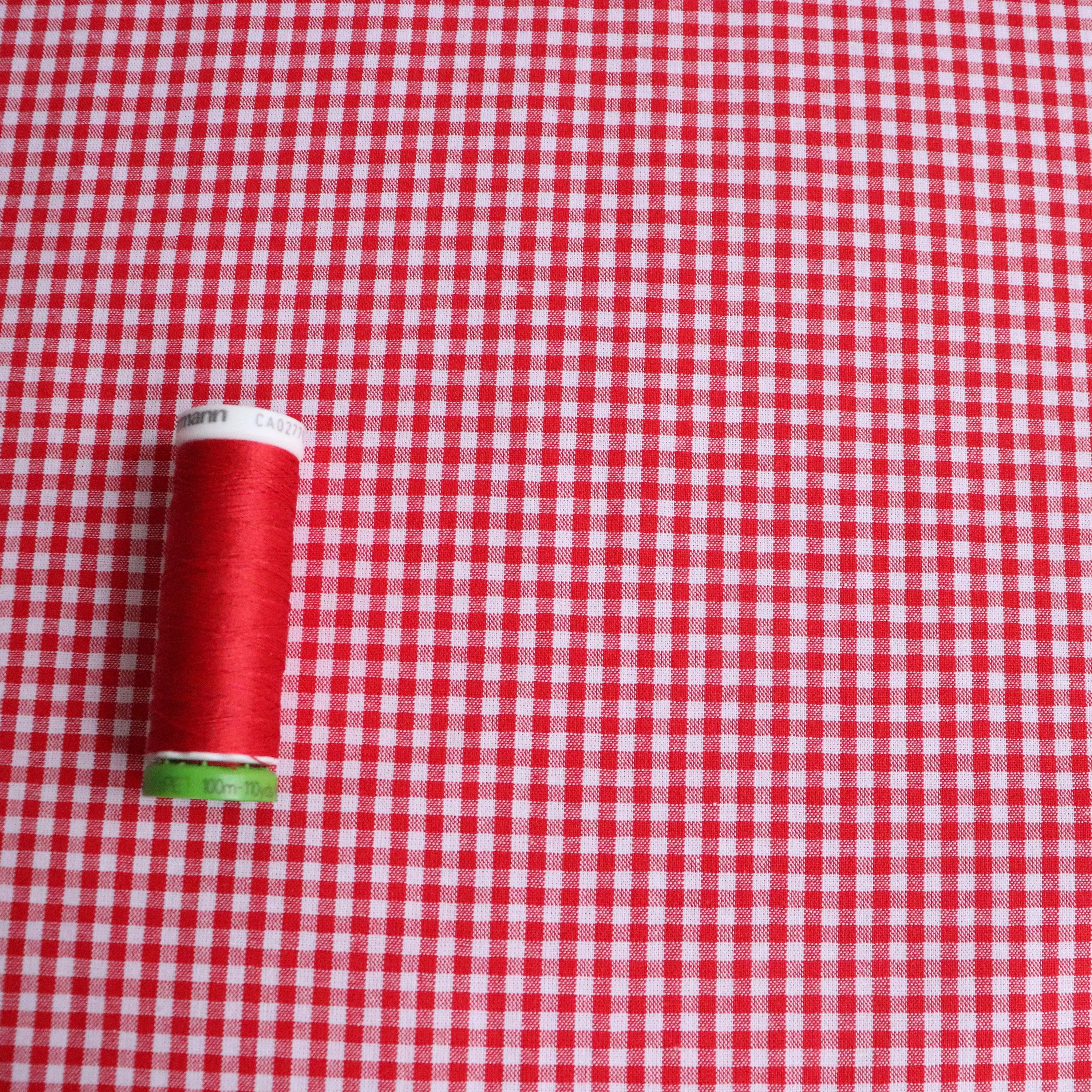 Mini Gingham Yarn Dyed Cotton - Red