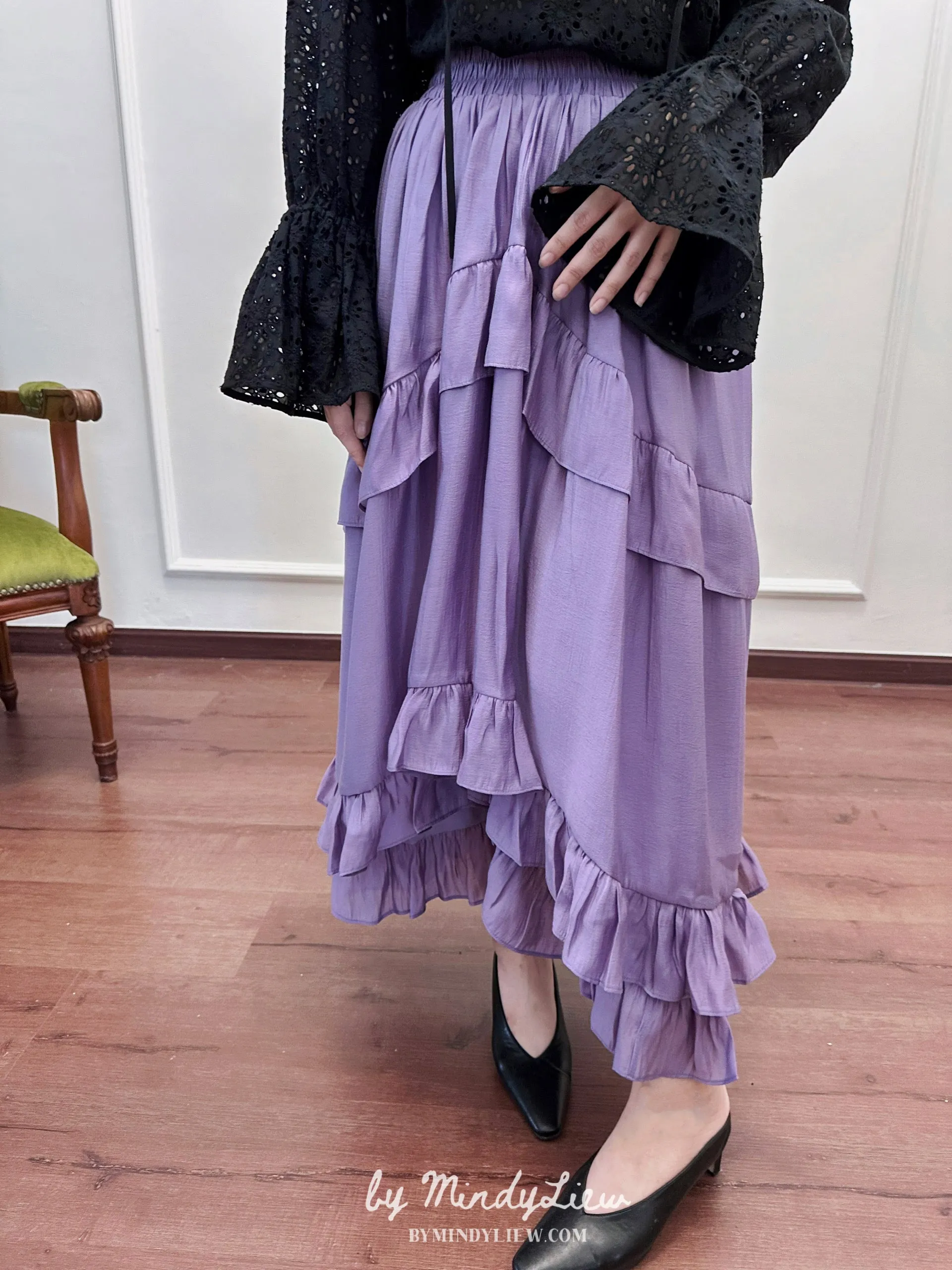 ML24333 Purple Layered Skirt